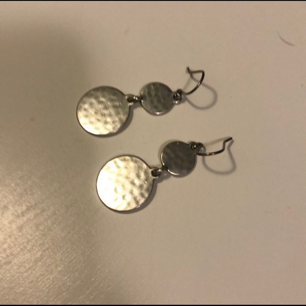 Lucky Brand Silver Disc Dangle Earrings